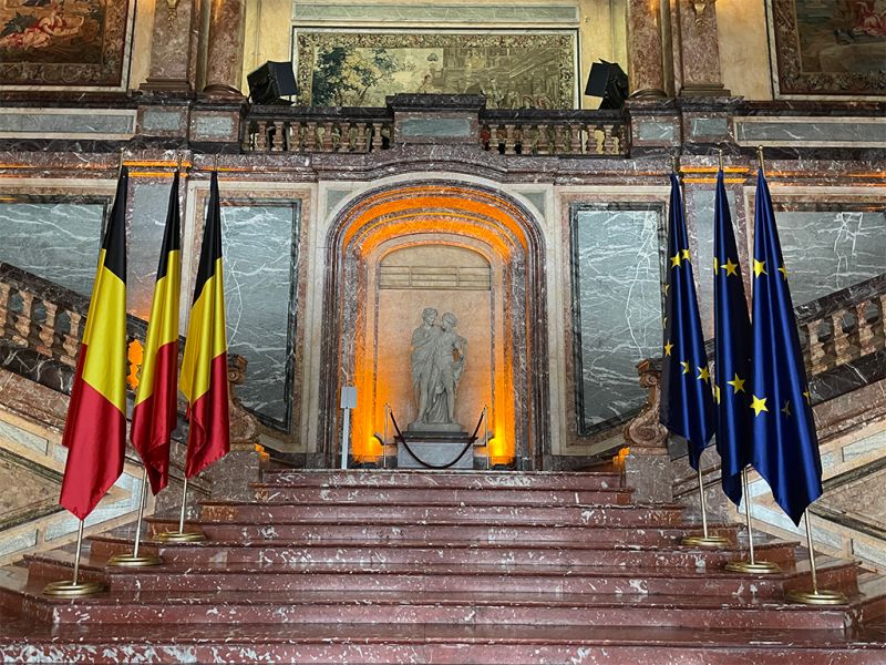 Drapeaux protocollaires sur mâts intérieurs DIPLO