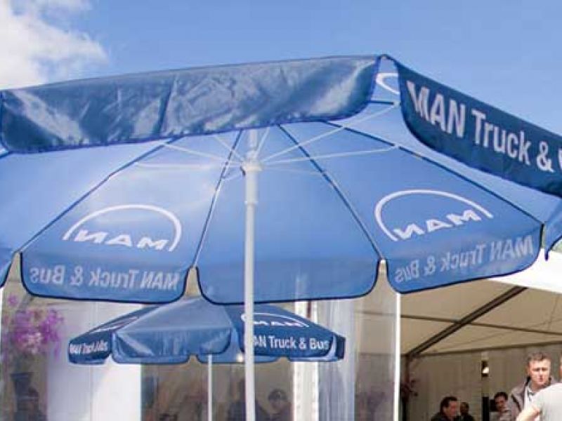 bedrukte parasol event en horeca