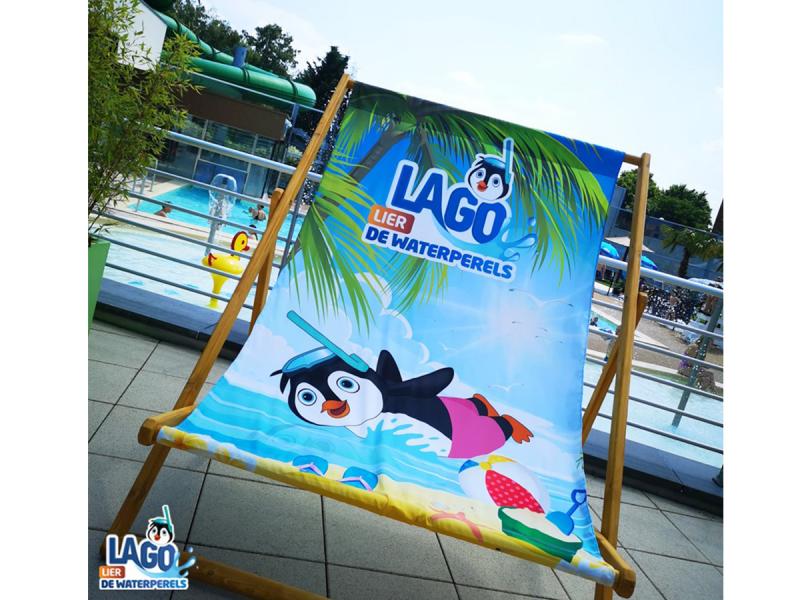 Strandstoel XXL met volledig bedrukt zitvlak