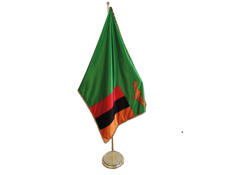 Flag double sided with golden fringes