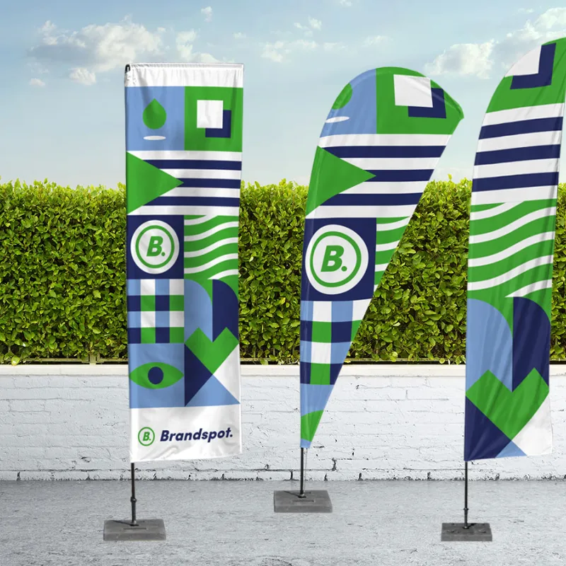  bedrukte Beach flags of beachflags met logo event