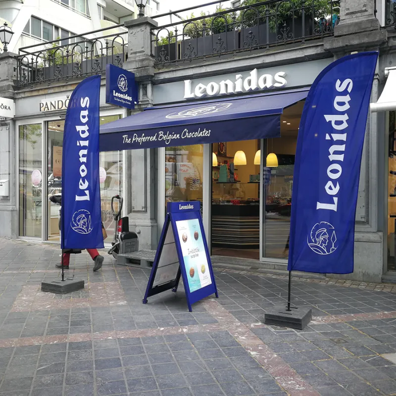  bedrukte Beach flags of beachflags met logo event