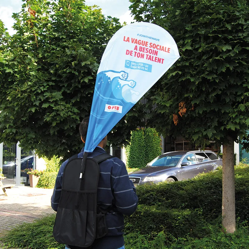 Backpack with beachflag, perfect for manifastations.