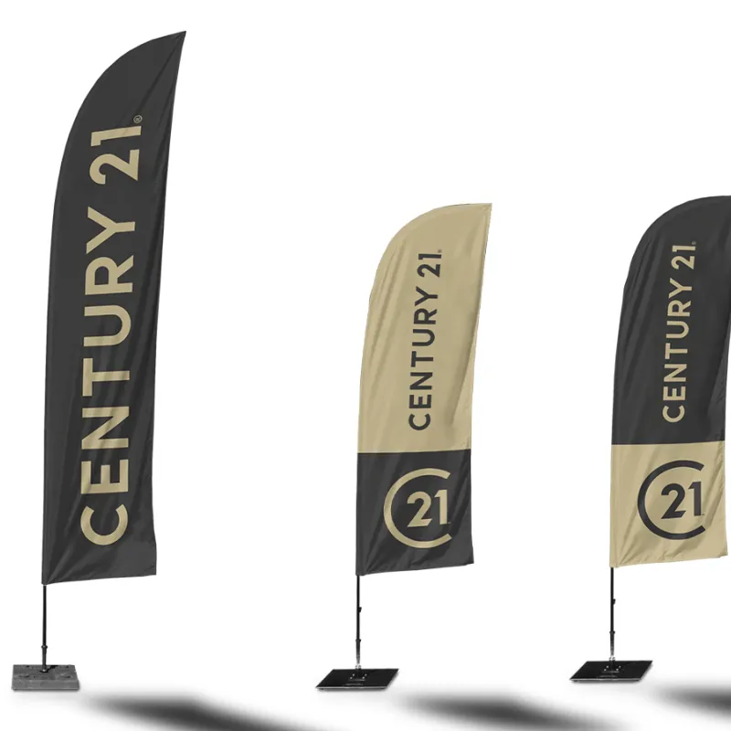  bedrukte Beach flags of beachflags met logo event