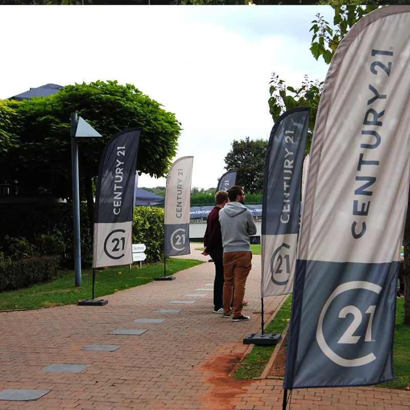  bedrukte Beach flags of beachflags met logo event