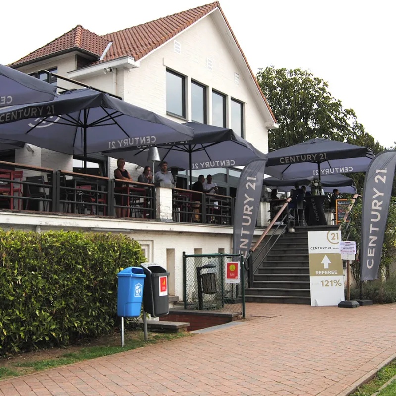  bedrukte Beach flags of beachflags met logo event