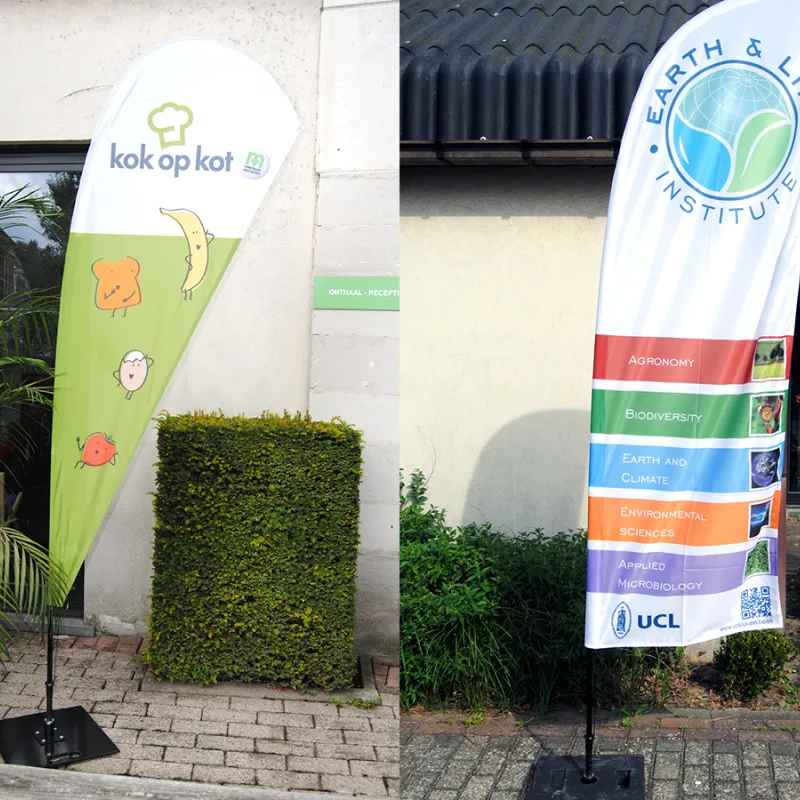  bedrukte Beach flags of beachflags met logo event