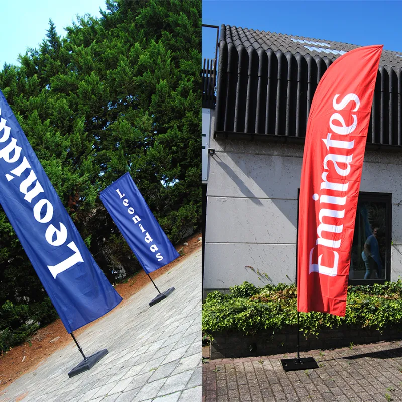  bedrukte Beach flags of beachflags met logo event