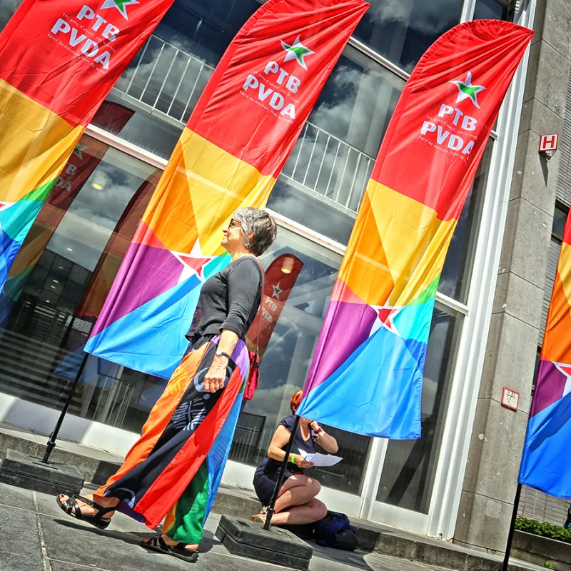  bedrukte Beach flags of beachflags met logo event