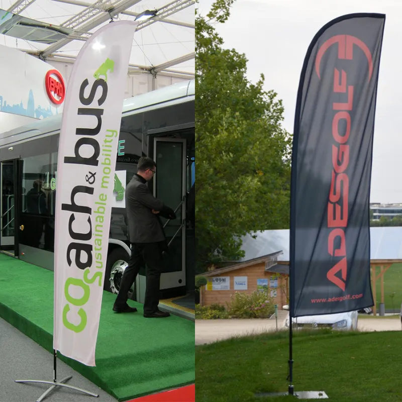  bedrukte Beach flags of beachflags met logo event