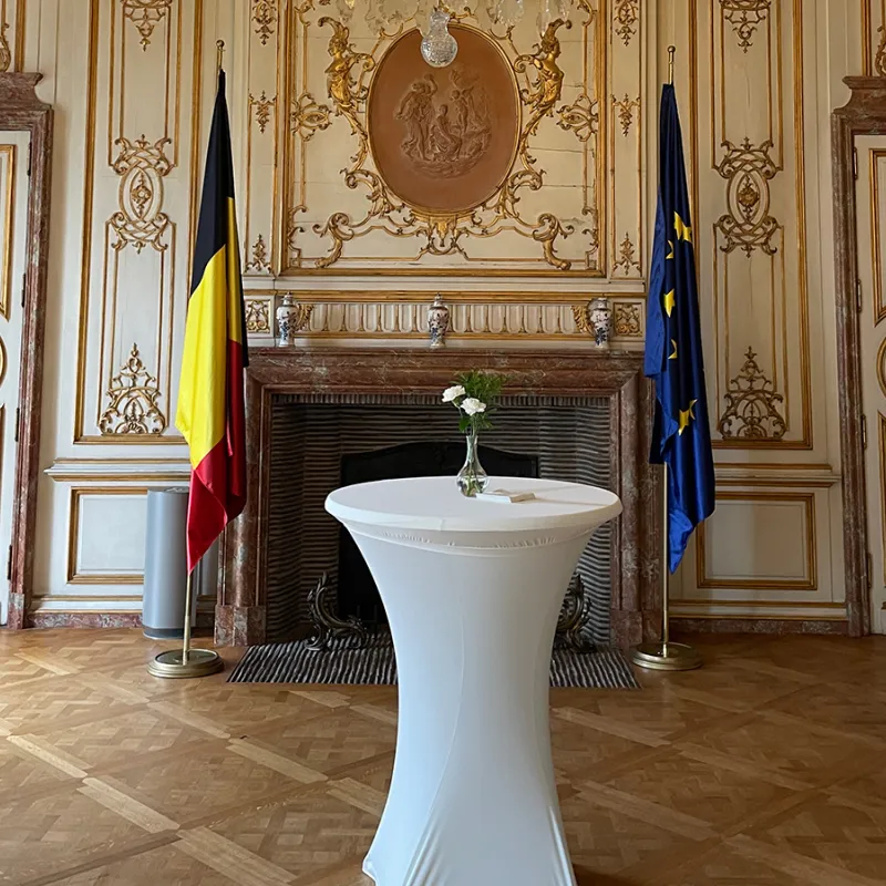 Indoor vlaggenmast Diplo met satijn vlag