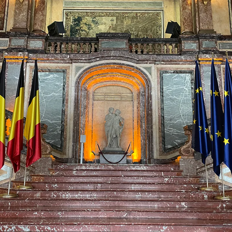 Indoor vlaggenmast Diplo met satijn vlag