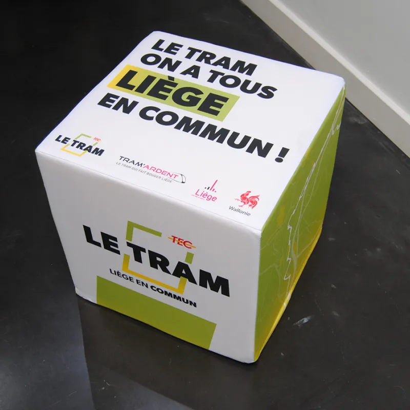 pouf , cube siège personnalisé, avec impression, avec logo