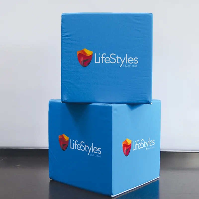 pouf , cube siège personnalisé, avec impression, avec logo