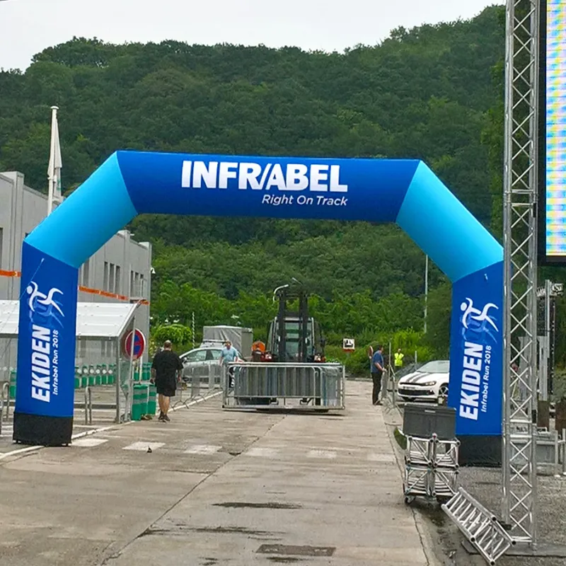 start finish publiboog bedrukt gebrand met eigen logo