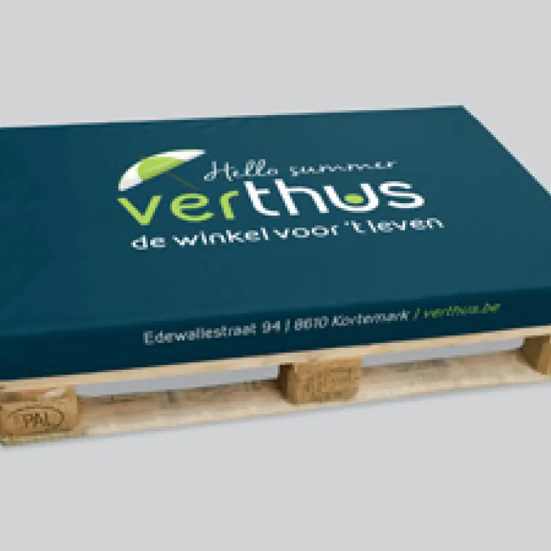 Bedrukte palletkussen voor Christelijke mutualiteit