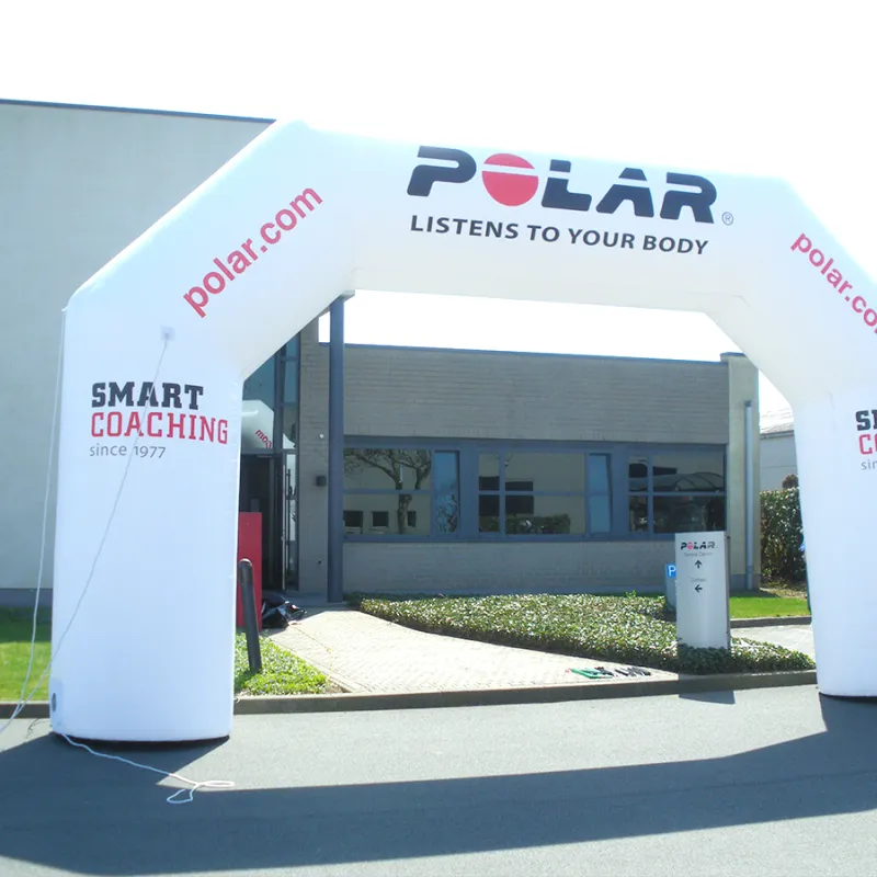 start finish publiboog bedrukt gebrand met eigen logo