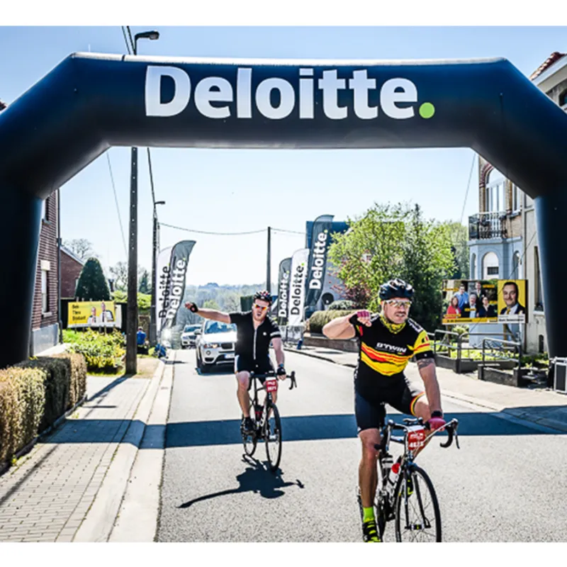 start finish publiboog bedrukt gebrand met eigen logo