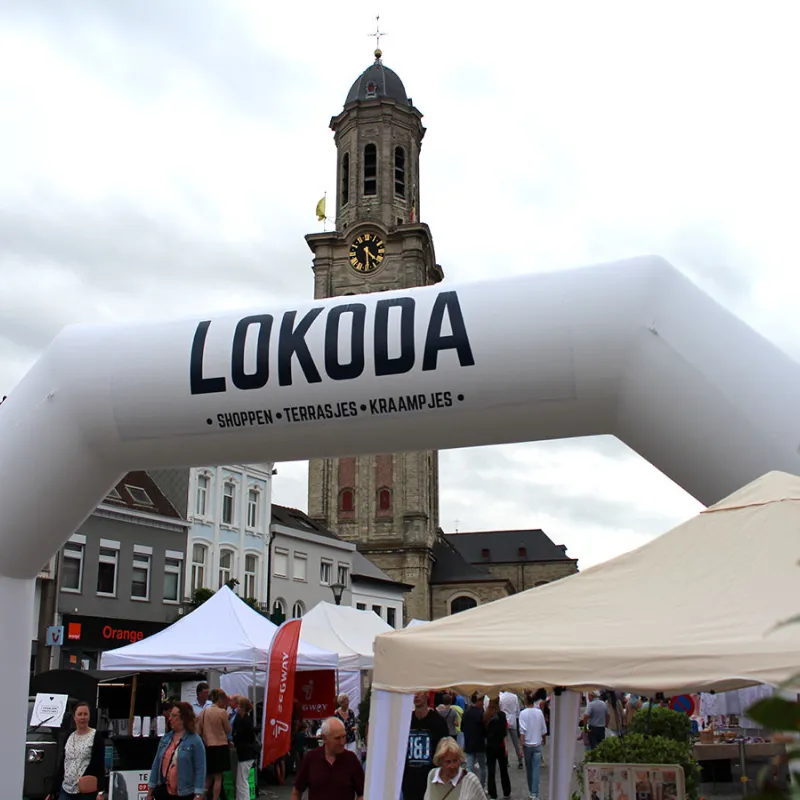 start finish publiboog bedrukt gebrand met eigen logo