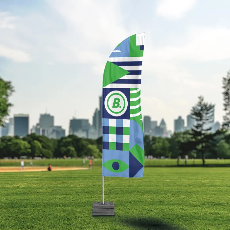  bedrukte beachflags of beachvlaggen met logo