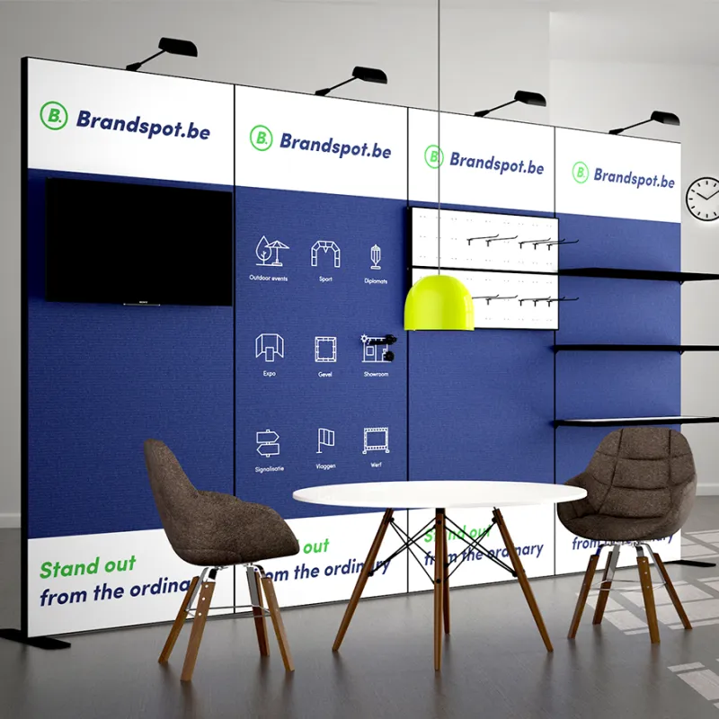 Beursstand Texframe Pro + counter voor Securitas