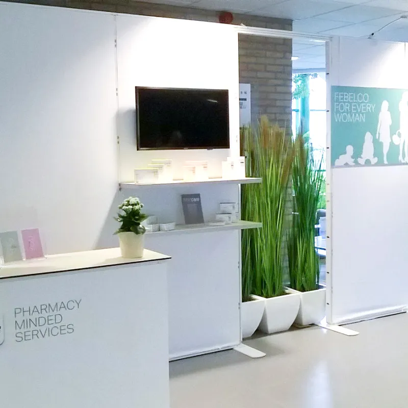 Beursstand Texframe Pro + counter voor Securitas