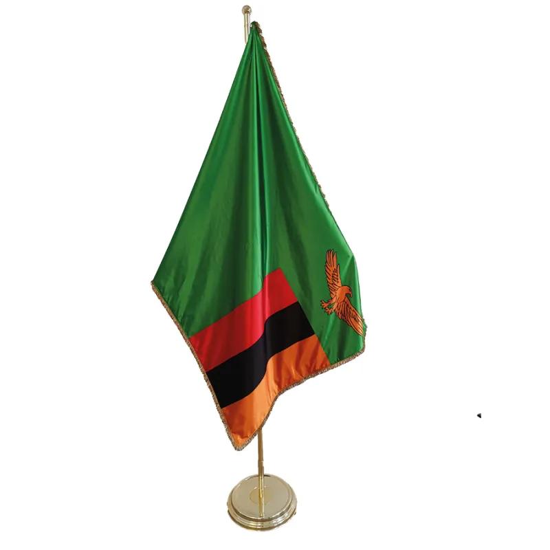 Flag double sided with golden fringes