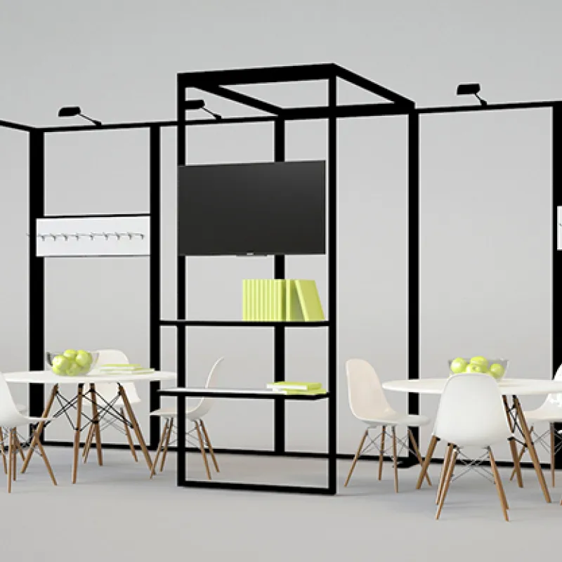 Beursstand Texframe Pro + counter voor Securitas