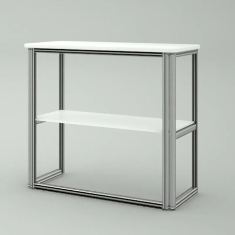 Promodesk met textielprint en legplank