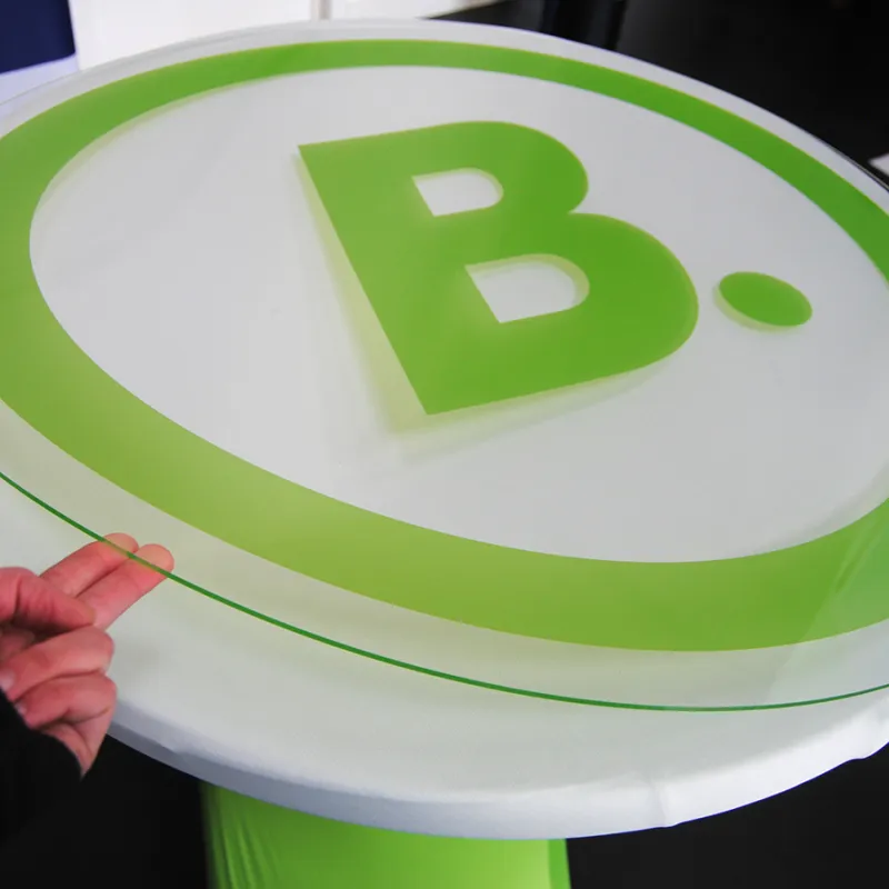 Bedrukte tafelplexi voor statafel