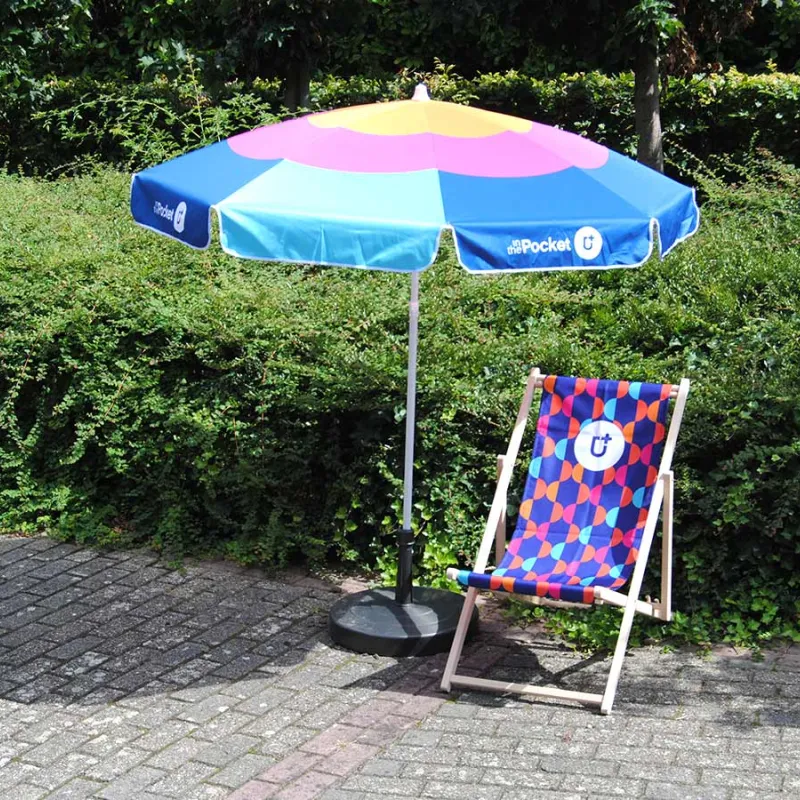 bedrukte parasol event en horeca