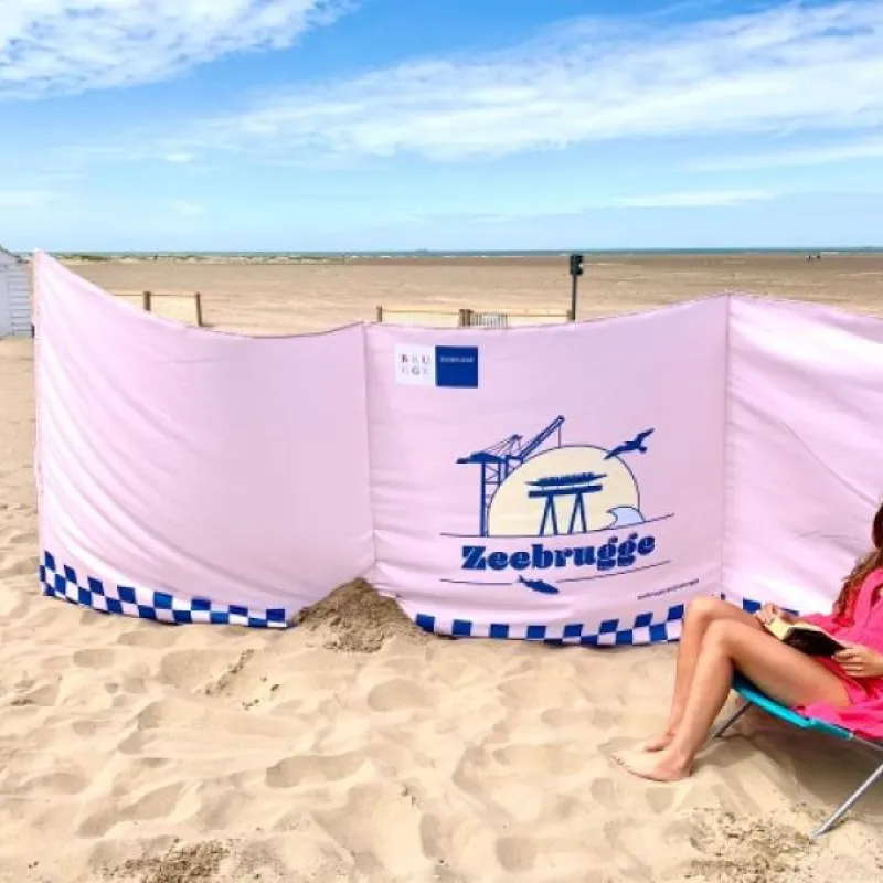 Bedrukte strandschermen strandzeil