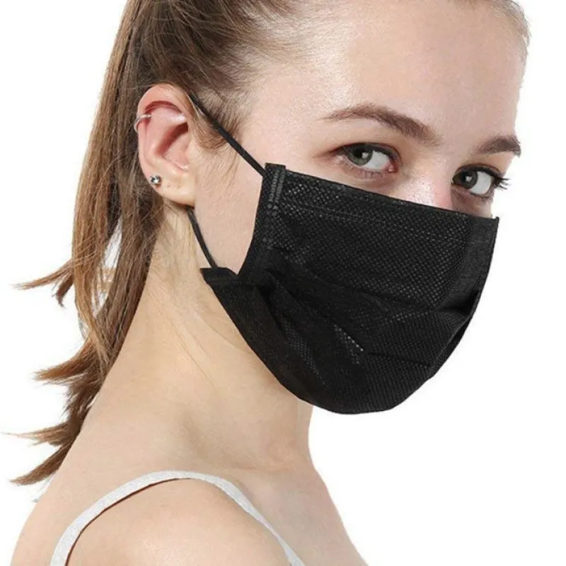Masques chirurgicaux jetables en couleur NOIR