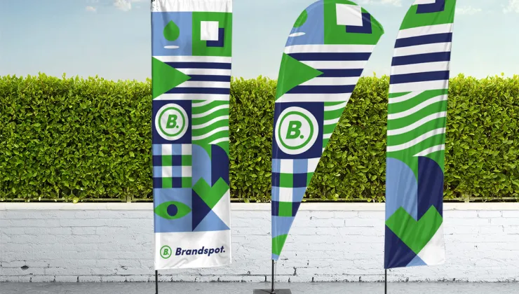  bedrukte Beach flags of beachflags met logo event