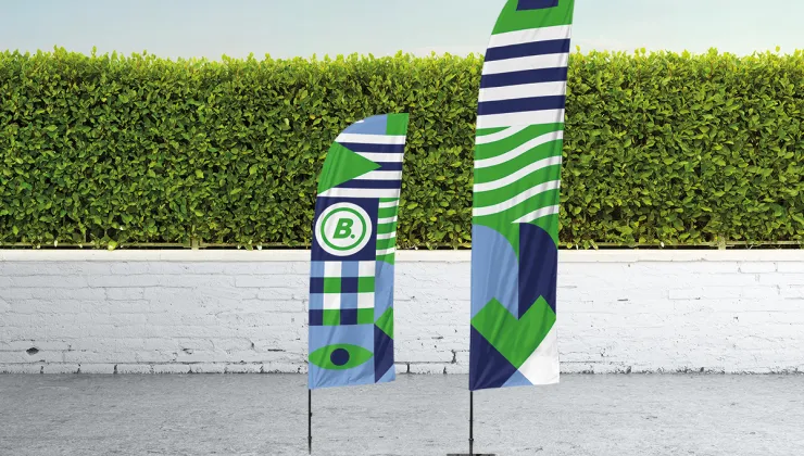  Beachflags are all the rage. Hip, fresh and set up in an instant. 