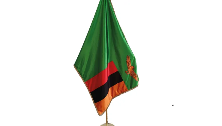 Flag double sided with golden fringes