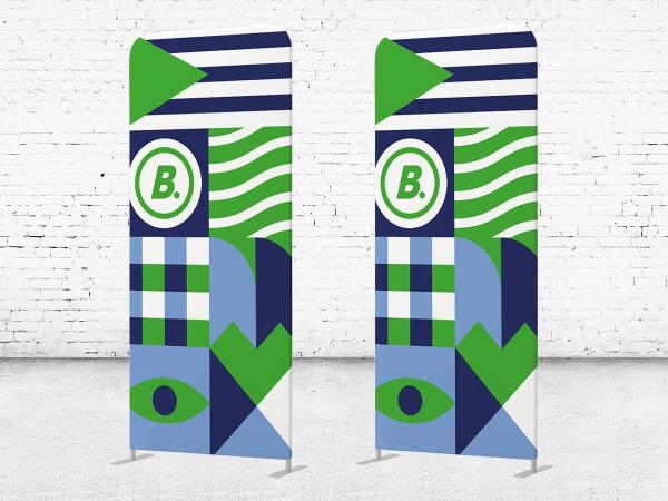 De Flexwall stand up alternatief voor roll up of pop up banner.