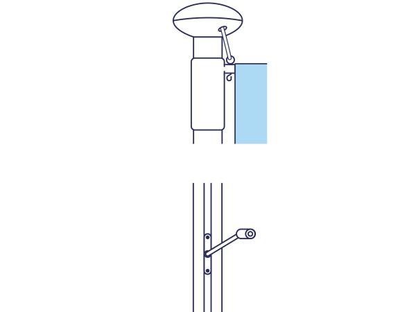 Flagpole with hoistable gallow system with winch