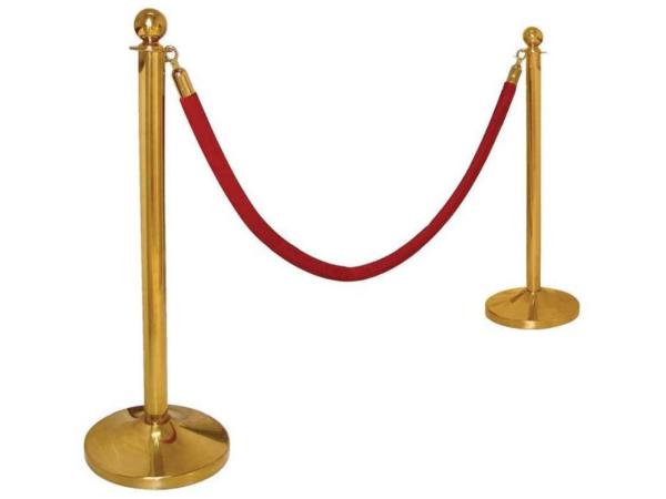 Gold Barrier Pole with red rope