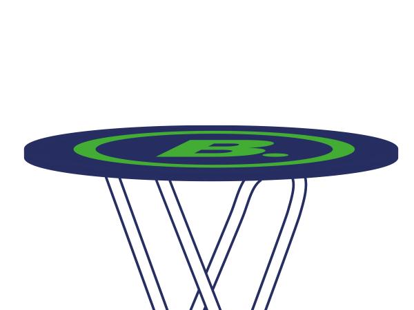 Tafelbladhoes voor statafel met logo