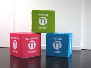 personalised cube seat with logo