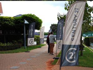  bedrukte Beach flags of beachflags met logo event
