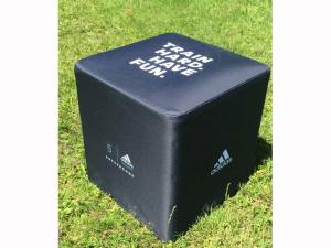 Sitting cube with unique folding system