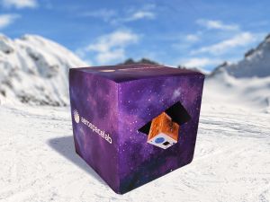 zitkubus, bedrukt met logo