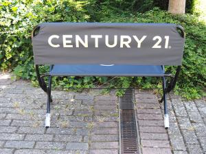 Opvouwbare zitbank, Easy Bench, met bedrukking op achterkant voor Century 21