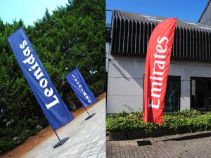  bedrukte Beach flags of beachflags met logo event