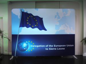 De Flexwall, mobiele beurswand, bedrukte textielwand