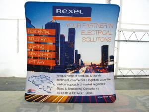 Flexwall beurswand, textielwand, backdrop, press wall, fotowall bedrukt
