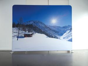 De Flexwall, mobiele beurswand, bedrukte textielwand