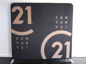 Flexwall mobiele beurswand, textielwand, backdrop, press wall, fotowall bedrukt